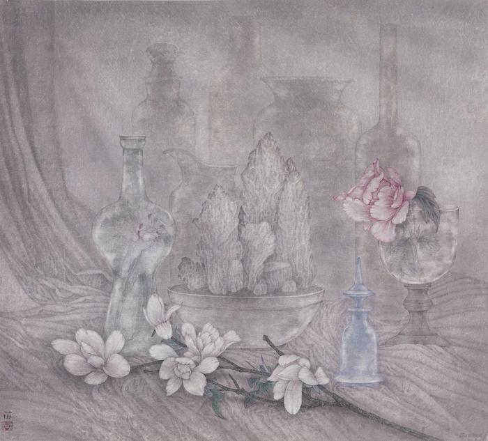 雷苗《山石 3》64x72cm纸本设色2020