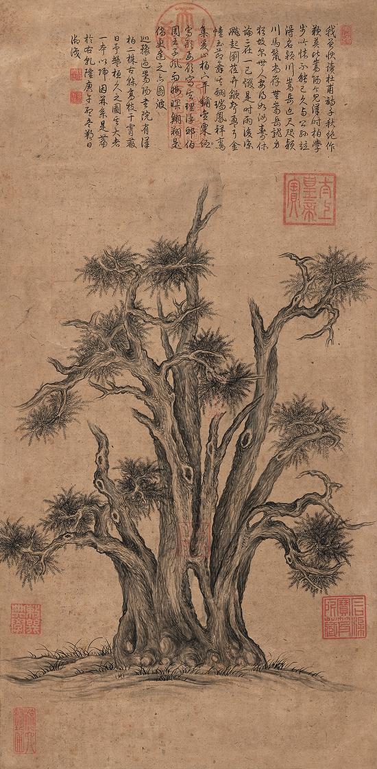 ▲2021西泠春拍 乾隆帝御笔 嵩阳汉柏图