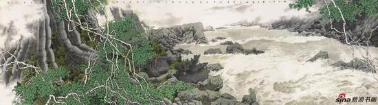 崔志安 绿水青山墨天仙 153×547cm 纸本设色 2010
