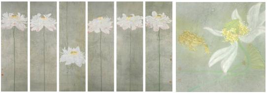 上图左:叶芃作品《菩提心·欢喜》 上图右:叶芃作品《绿水满池塘》
