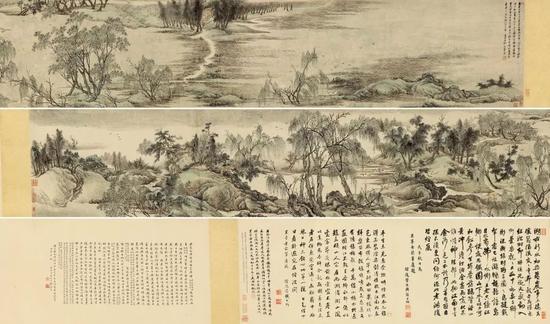 王翚 江南春设色纸本 手卷 画:45×439.5 cm 跋:45×220 cm
