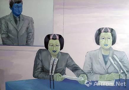 作品二:《约定星球和平》之二 油彩 规格:260cmx180cm 年代:2013年