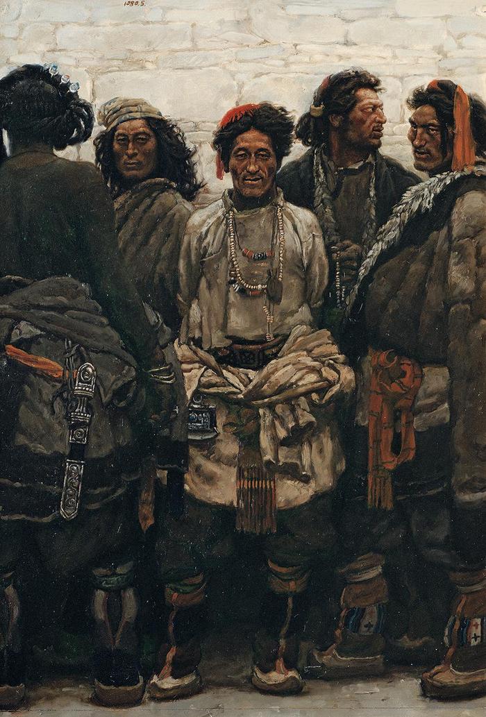 康巴汉子 板上油画 79x55.3cm 1980年