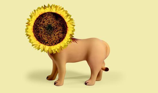 北野武,《动物与花卉造型花瓶》系列,《狮子》