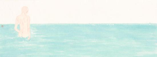 李戈晔 《远方》 33x85cm 纸本设色 2017年