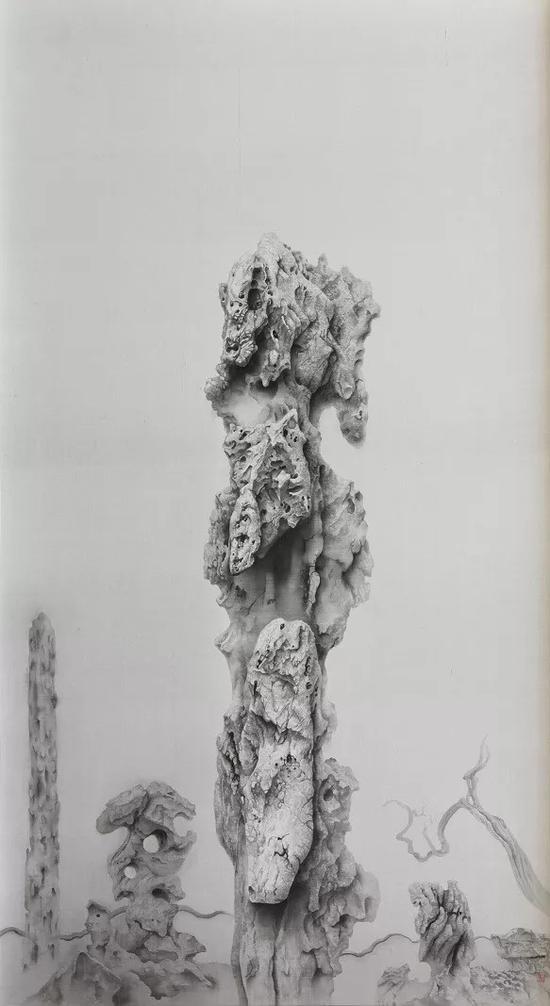 《仙人峰》 2017年 绢本水墨 99.5x184cm