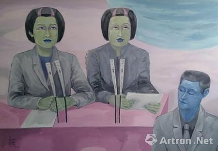 作品三:《星球G190峰会》油彩 规格:260cmx180cm 年代:2012年
