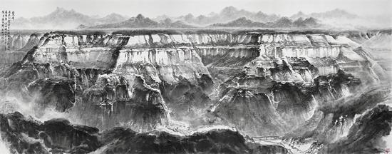 丰碑,中国画,240x600cm,2011年