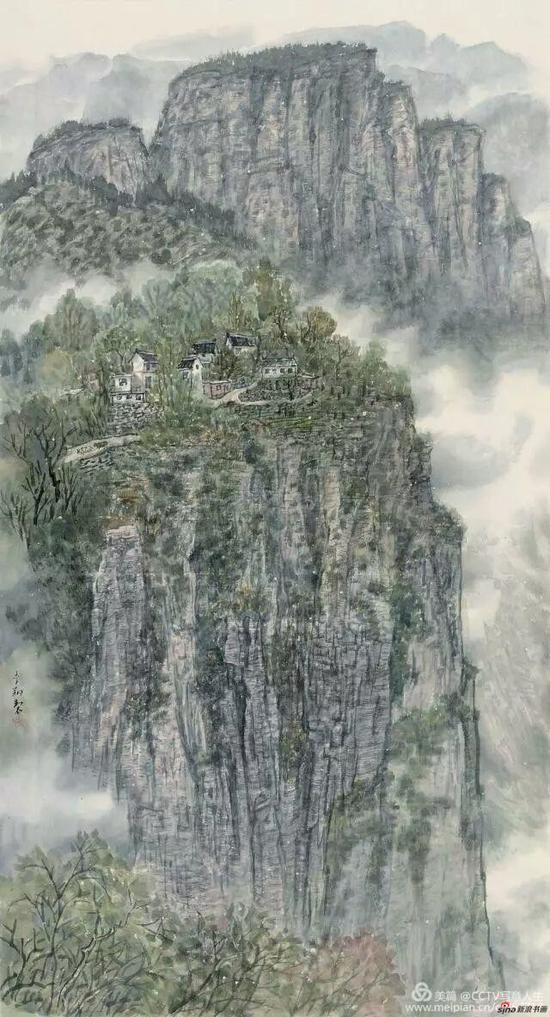 《白云绕山寨 岚花映古塞》 160cm x 87cm 李 翔