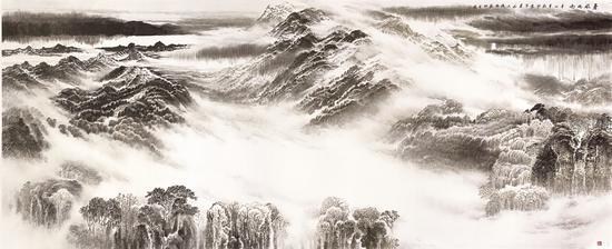 春风化雨,中国画,230x550cm,2011年_1