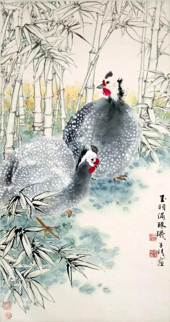 珍珠鸡   张守成   1979年作   上海中国画院藏