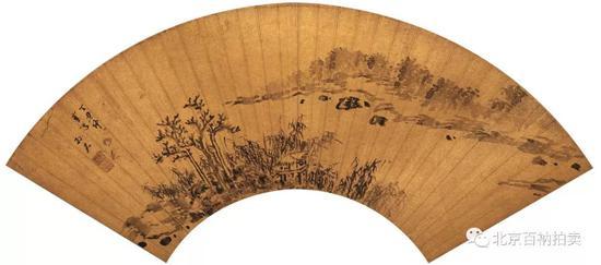 孙石(明末清初) 秋水孤亭图