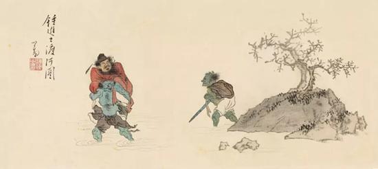 11秋诚轩编号136拍品《钟进士渡河》