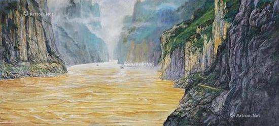 朱曜奎《沧浪山水》布面油画;尺寸:100х220cm;创作年代:2006年