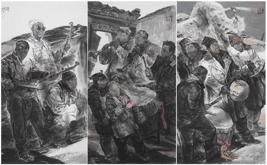 郭峰《乡音》 180cm×97cm×3 2018年