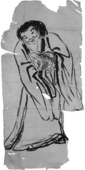 齐白石绘《刘海》(图稿),北京画院藏