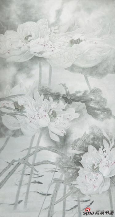 六尺荷花 180×95cm