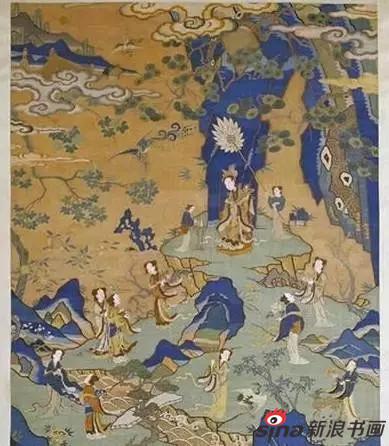 缂丝瑶池吉庆图轴,明,现藏于北京故宫博物院