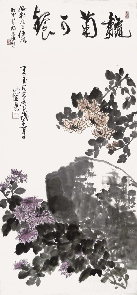 陈佩秋画《花鸟》 96cm×54cm