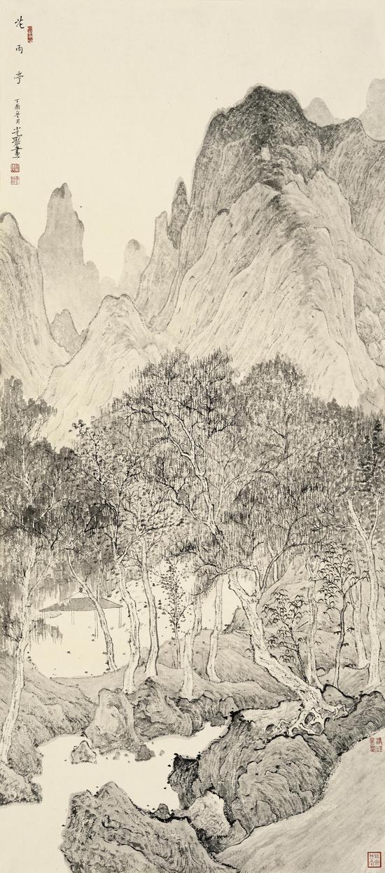 徐光聚《花雨亭》 90cm×40cm