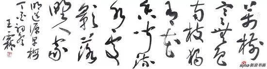 王霖 明 道源巜早梅》草书 34×138cm