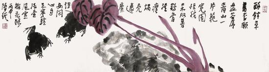 陈琪《花鸟》 34cm×137cm