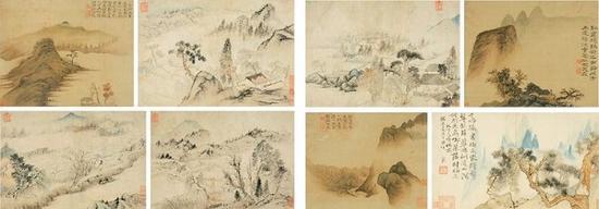 《山水册》 石涛 清康熙三十四年(1695年)纸本或绢本设色 四川博物院藏