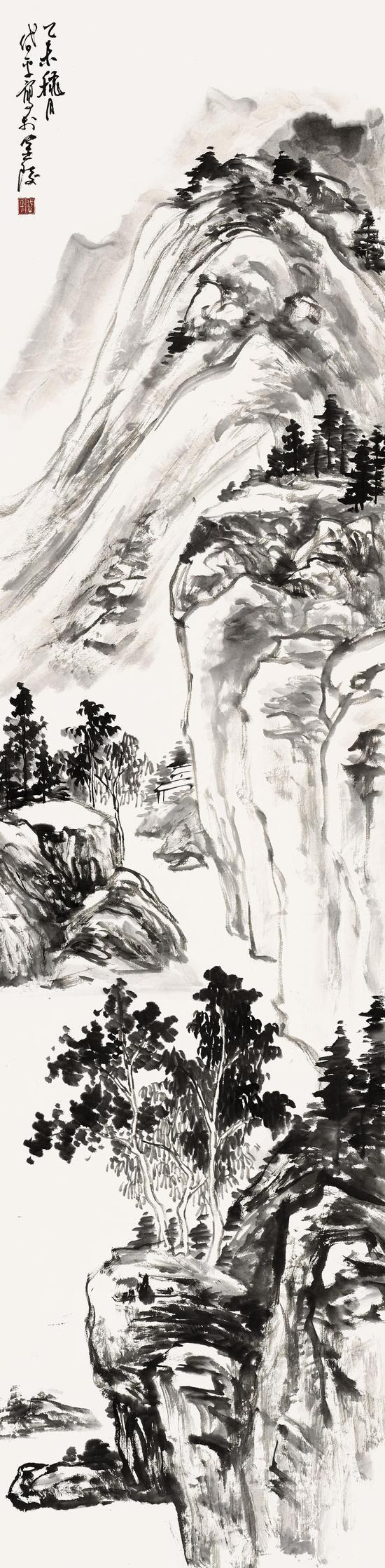 熊岱平《写意山水之一》 138.5cm×34.5cm