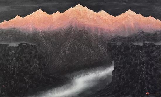 无垠之门 125X200cm,纸本 ,2017年