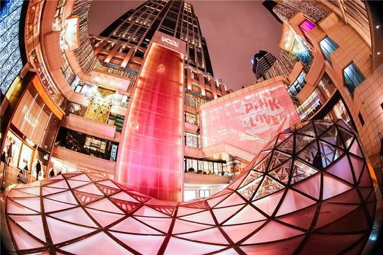 K11 PINK LOVE_外围夜景瀑布4