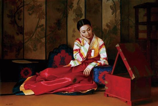 朴丹必 新娘 尺寸: 107×159 cm 布面油画