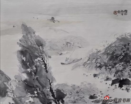 缂丝作品《傅抱石风景》