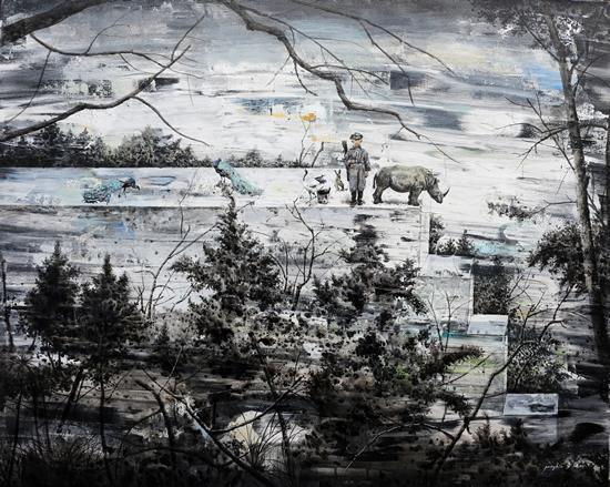 《和你不分离 》 旁滨 布面丙烯 100x80cm 2017