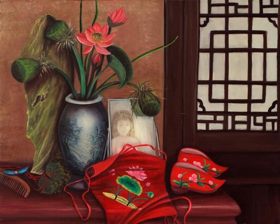 《花季》 100cm×80cm (油画) 释义:绽放之后,我注定以更热切的情怀去默默结果