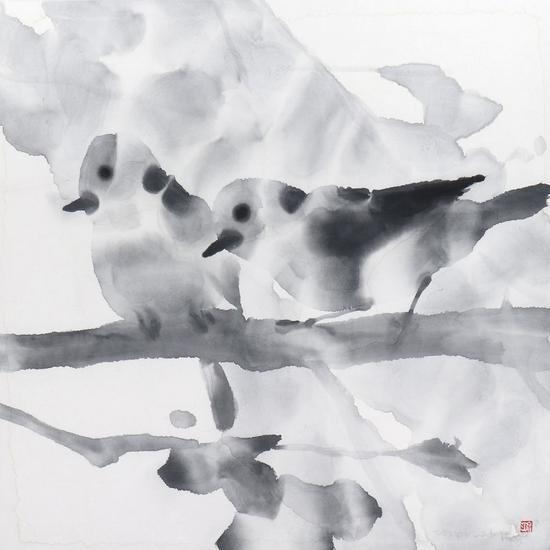春在眼前风掠耳边 48×48cm