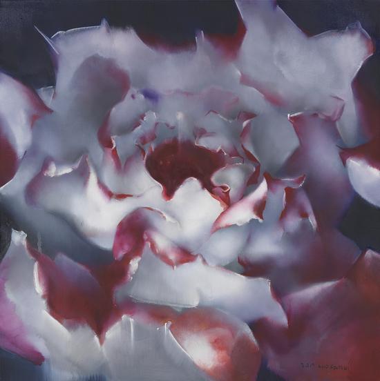 罗发辉/ Luo Fahui|<夜下的玫瑰花/Rose under the night>|120x120cm|布面油画/Oil on Canvas|2017