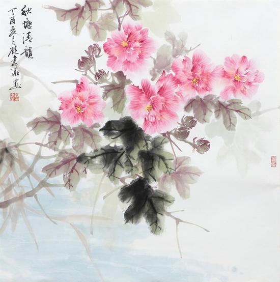 秋塘清韵 68×68cm