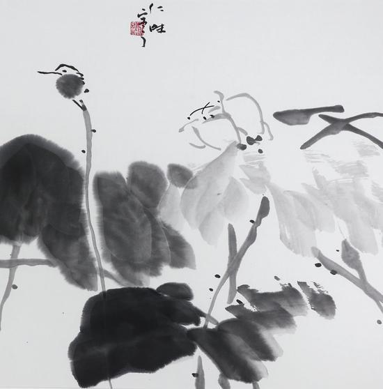 无题(墨荷) 66×66cm