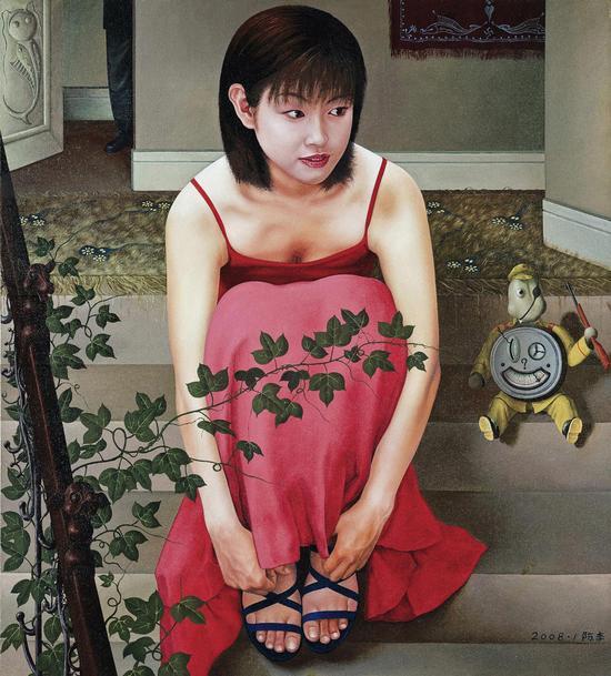 陈李 2008年 玩偶 布面 油画