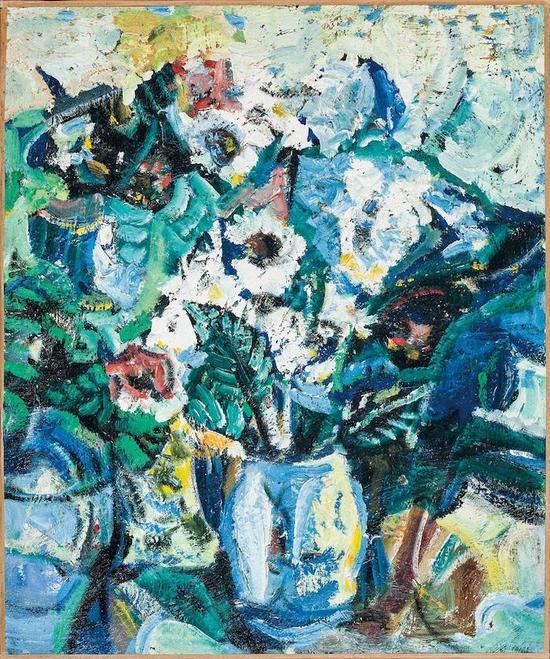 2017西泠秋拍 吴大羽(1903~1988) 瓶花 布面 油画 五十年代作
