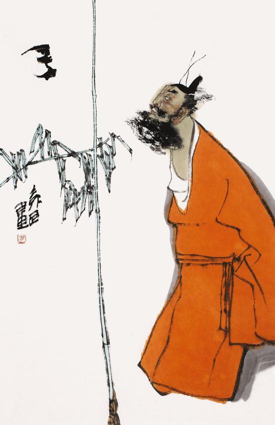 袁武《迎福图》 69cm×45cm