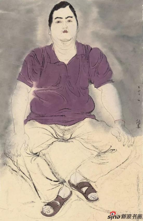秦修平 《微写生-7》 毛边纸水墨设色 38.5×24.5cm 2014