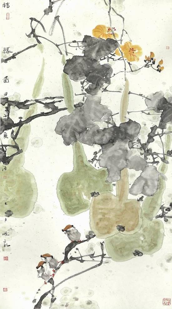 福缘图 138×68cm