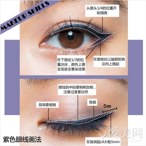 紫色眼线化妆步骤
