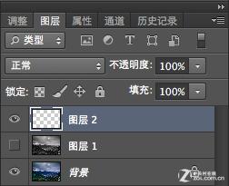 4、按住Ctrl+J(或Cmd+J)建立新图层并隐藏黑白图层
