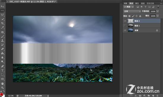 5、按住Ctrl+T(或Cmd+T)将单行线往下拉