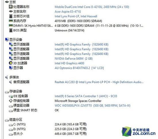 整机硬件配置一览
