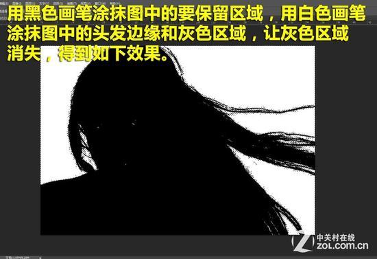 用黑色和白色画笔涂抹