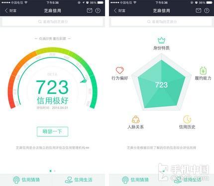 支付宝芝麻信用分