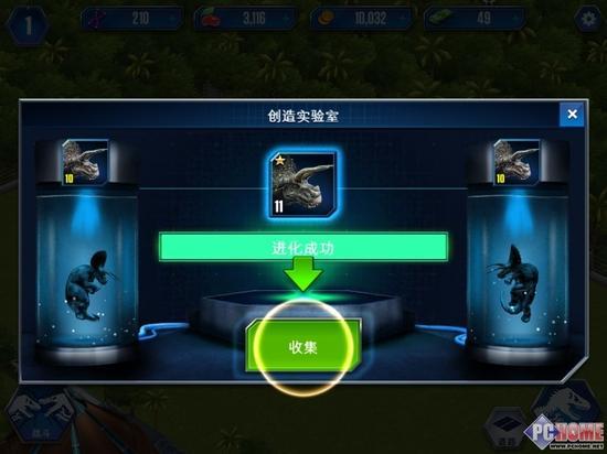 进化恐龙以继续提升等级